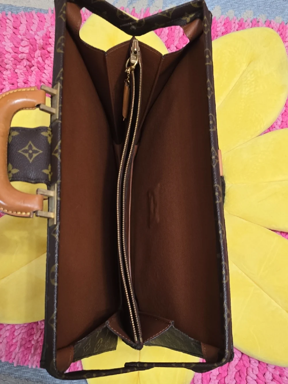 Louis Vuitton Serviette Monogram Briefcase with Tan‎ Handle